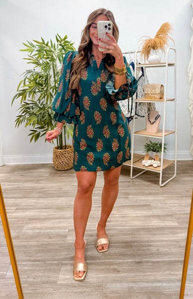 Floral Puff Sleeve Mini Dress