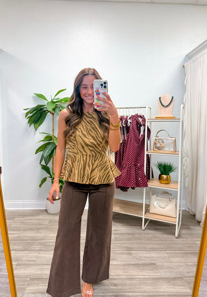 Tiger Print Sleeveless Top