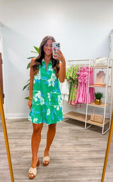 Floral V-Neck Sleeveless Mini Dress