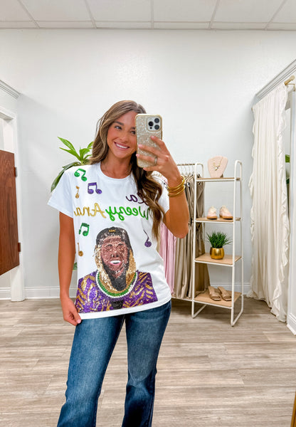 Mardi Gras La Weezy Ana Sequin T-Shirt