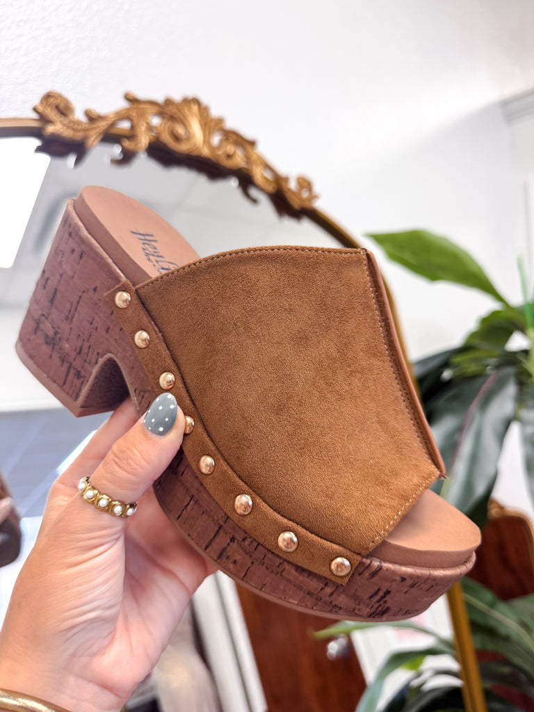 Corkys Gaslight Faux Suede Wedge