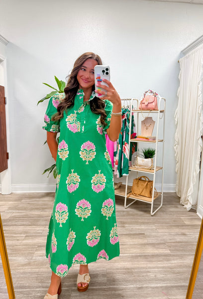 Floral Button Down Midi Dress