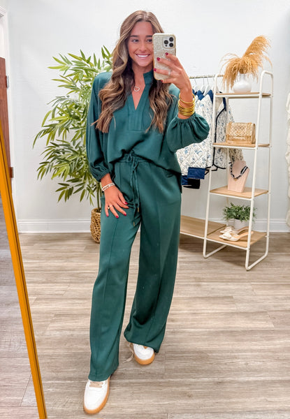 Solid Wide-Leg Pants