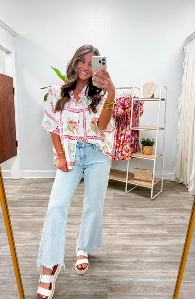 Floral Stamp Printed top