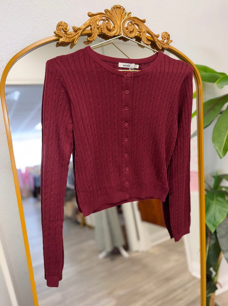 Cropped Button Down Cardigan
