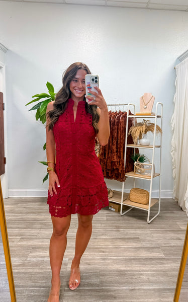Floral High Neck Sleeveless Mini Dress
