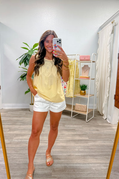 Sleeveless Lace Trimmed Top