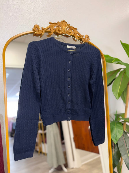 Cropped Button Down Cardigan