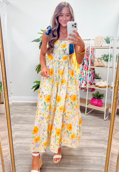 Floral Print Pullover Midi Dress