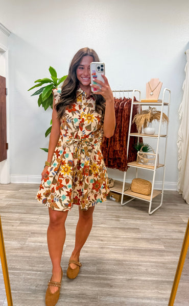 Floral Sleeveless Mini Dress