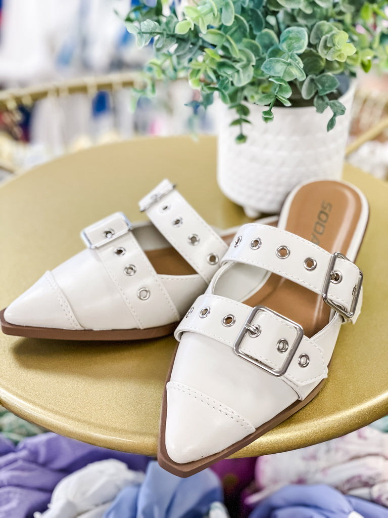 Soda Usual Studded Pointed Toe Mule