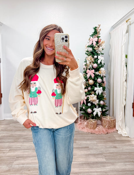 Embroidery Christmas Nutcracker Sweatshirt