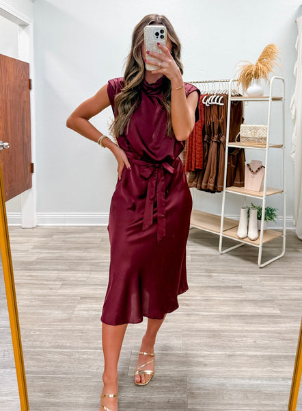 Cowl Neck Midi Dress