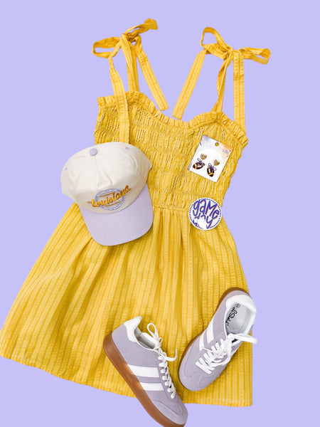 Striped Smocked Bodice Mini Dress