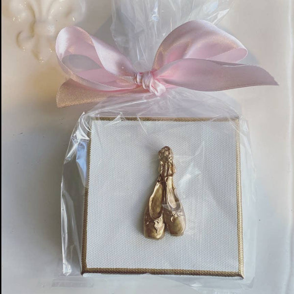 Hand Brushed Gold Leaf Ballerina Slipper Canvas