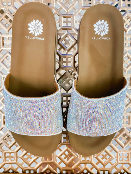 Yellow Box Kite Rhinestone Sandal