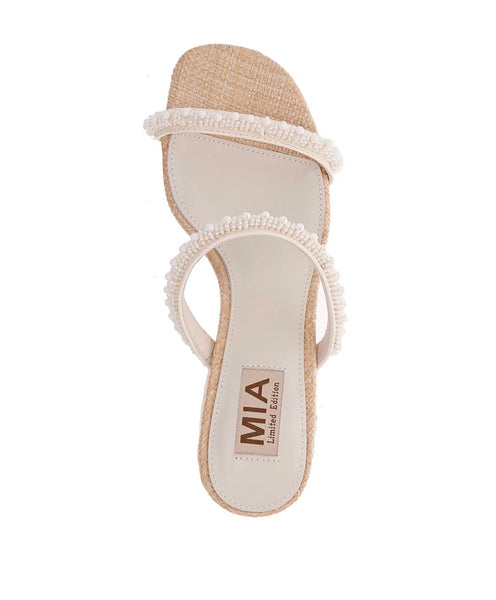 Mia Isabeli Pearl Strap Wedge Heel