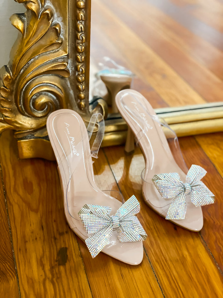 Trace Slingback Rhinestone Bow Heel