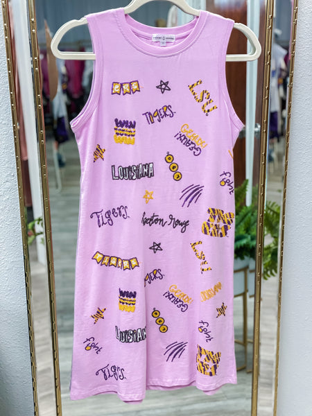 The LSU Sequin Spirit Sleeveless Dress