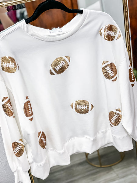 Millie Sequins Football Sweatshirt