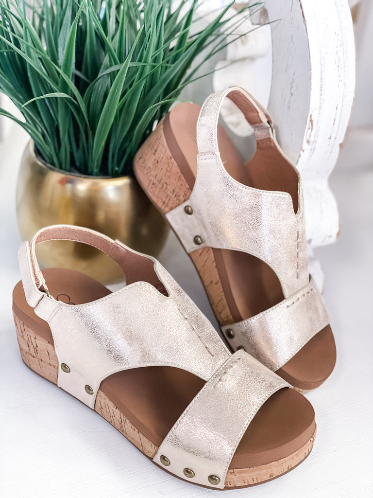 Corkys Refreshing Metallic Wedge