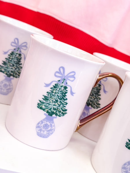 Winter Pines Gold Handle Mug