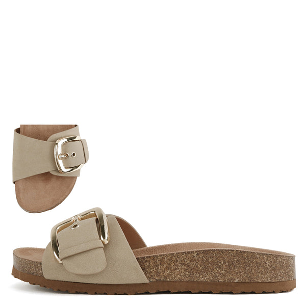Soda Lizzy Buckle Strap Slide Sandal
