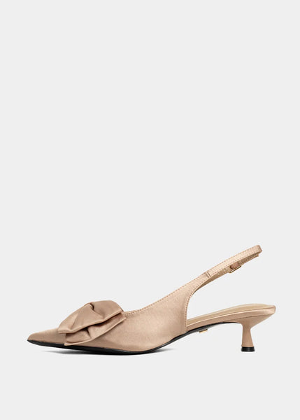 ShuShop Nora Bow Slingback Kitten Heel