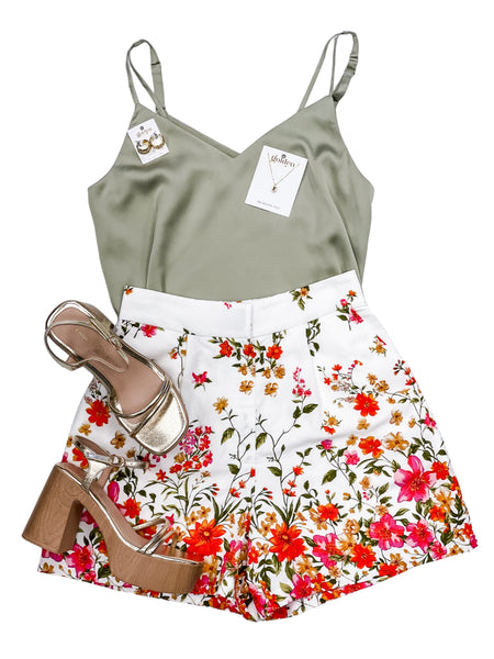 Floral Border High Rise Short