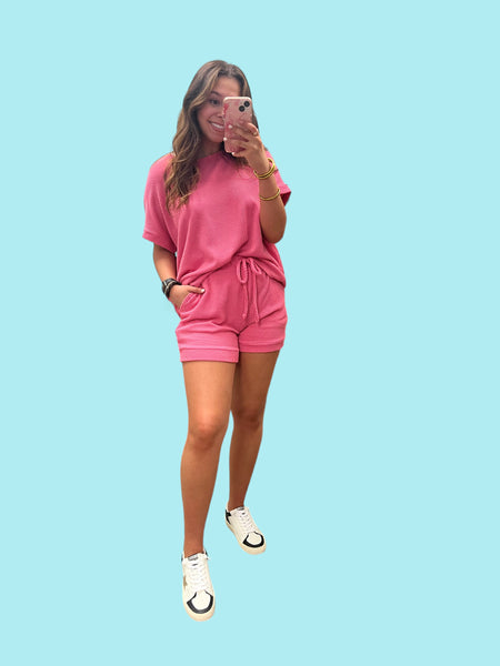 Curly Ribbed Drawstring Short