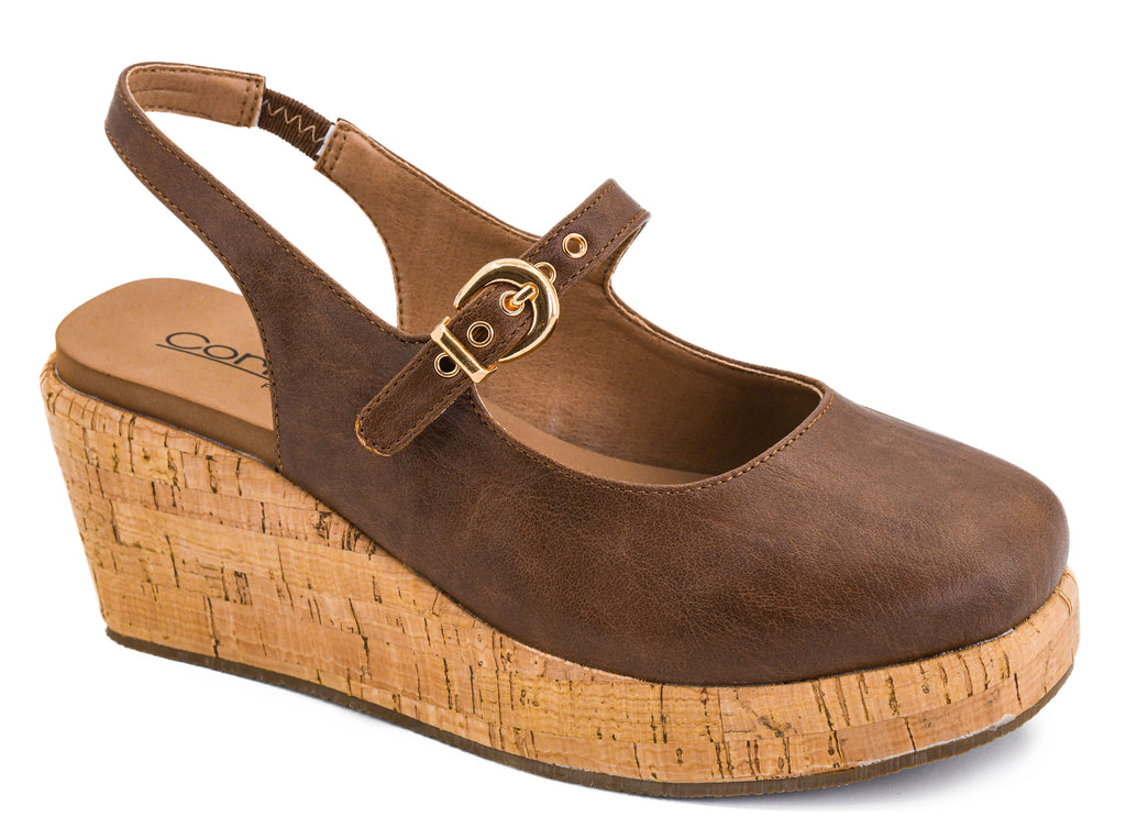 Corkys Pity Party Closed Toe Raffia Wedge