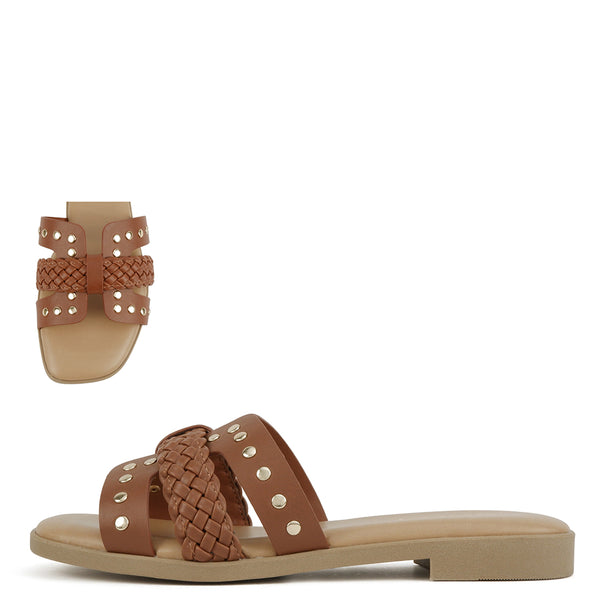 Soda Seth Braided Stud Strap Sandal