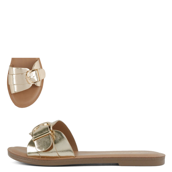 Soda Siran Metallic Buckle Strap Sandal