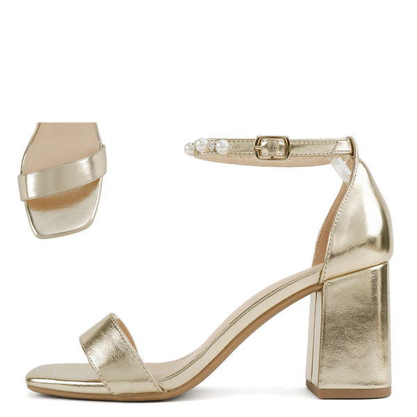 Soda Soto Pearl Ankle Strap Heel