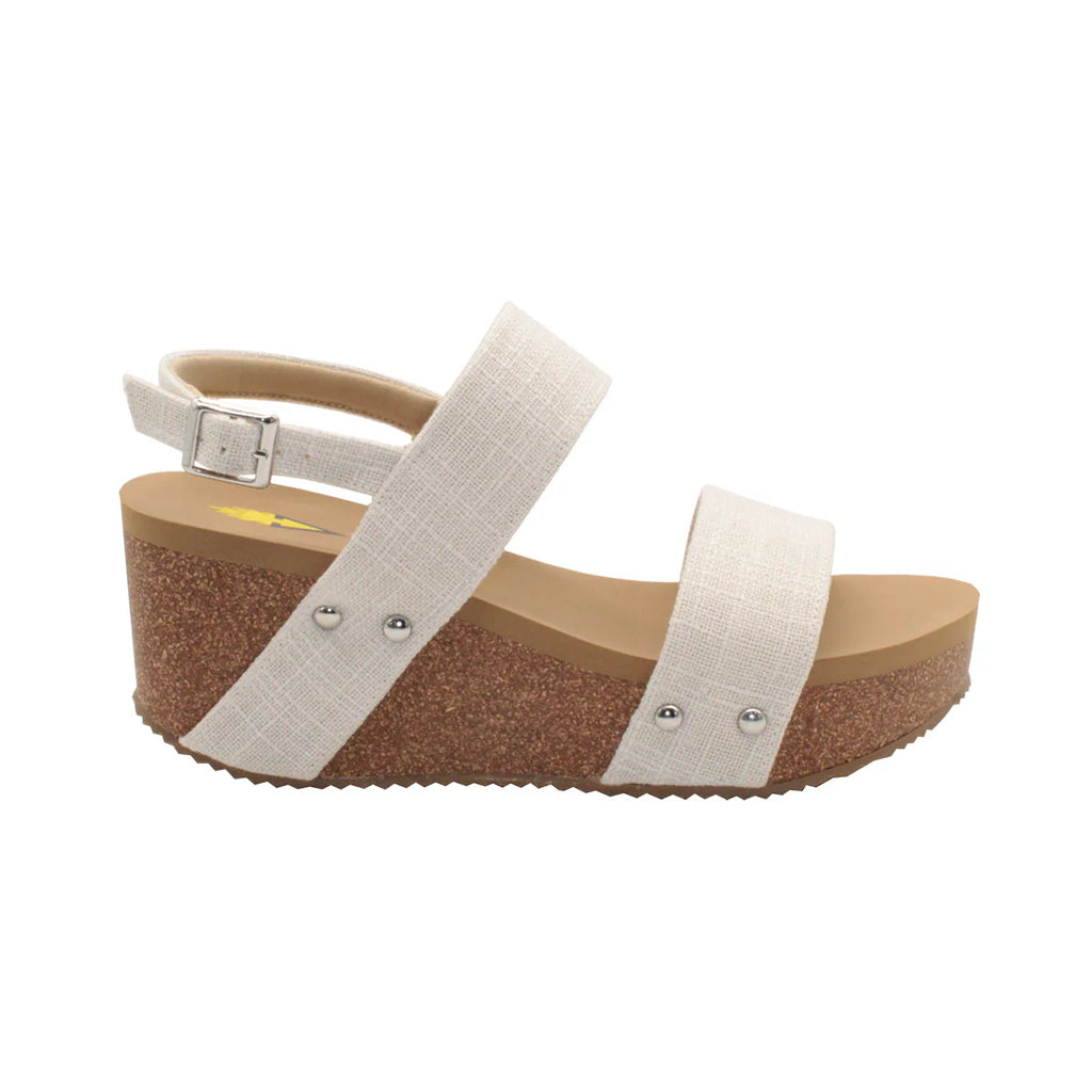 Volatile Summerlove Linen Strap Wedge Sandal