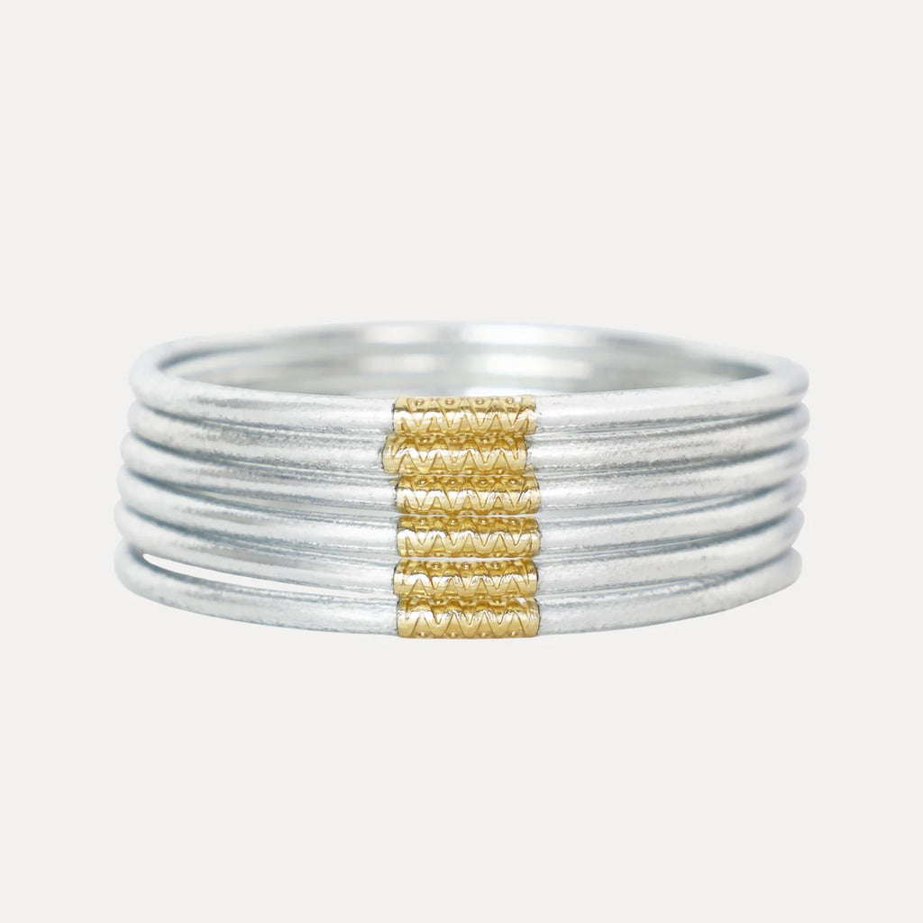 BuDahGirl Silver Lumine All Weather Bangles-6