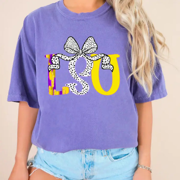 Lsu Coquette Bow Graphic Tee