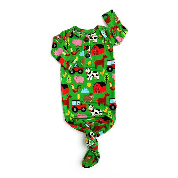 Tanner Newborn Bamboo Farm Animals Gown