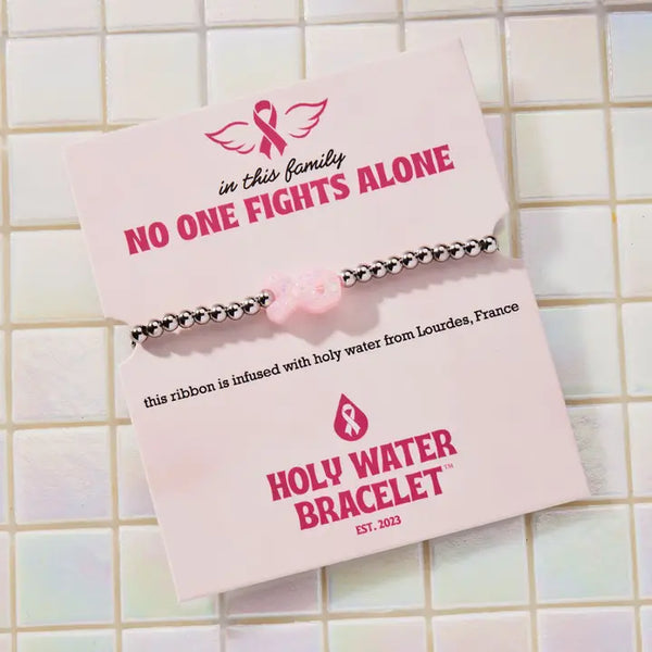 Holy Water Pink Ribbon Awareness Bracelet