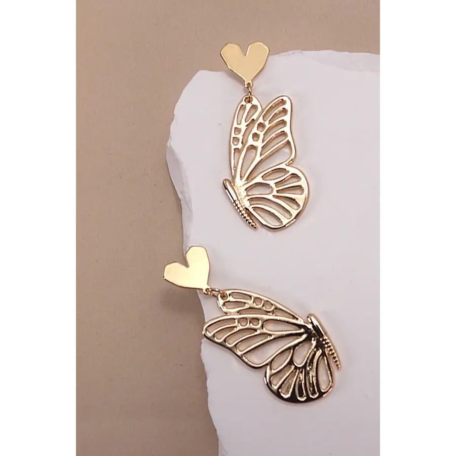 Heart Butterfly Symmetric Earrings