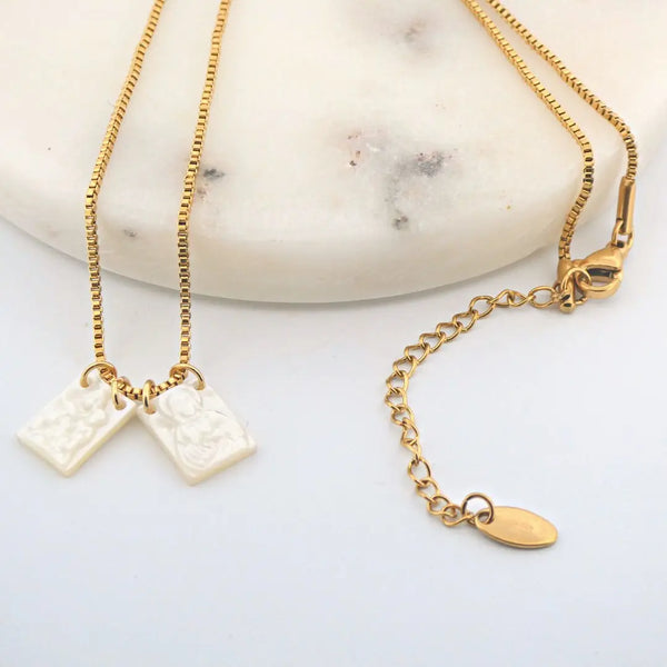 Mother of Pearl Scapular Necklace