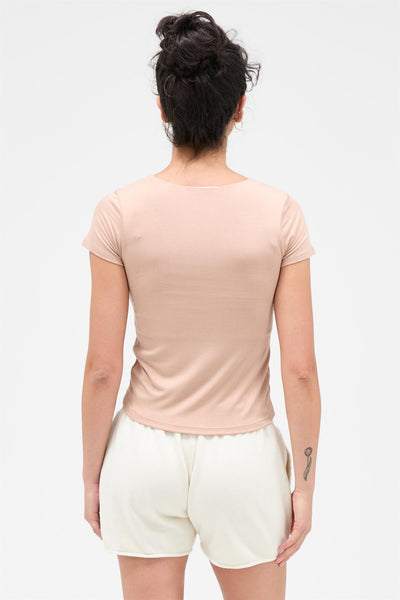 Square Neck Cap Sleeve Top