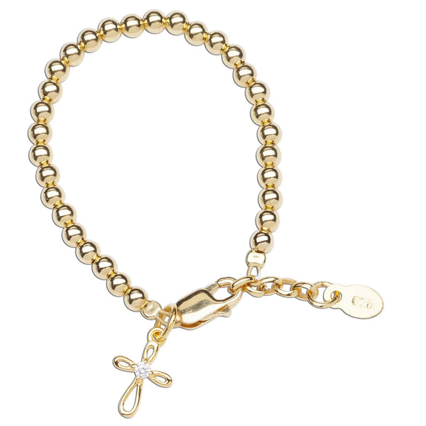 Kids 14K Gold-Plated Cross Bracelet