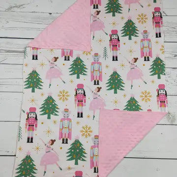 Baby Pink Christmas Tree Blanket