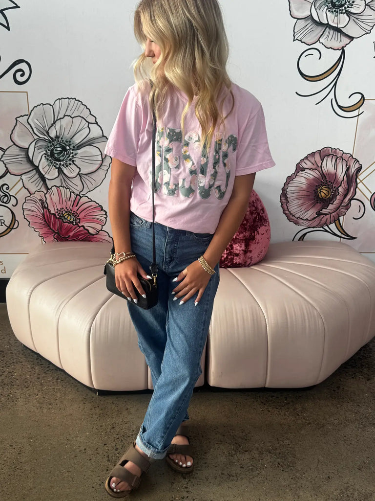 Floral Jesus Short Sleeve Tee