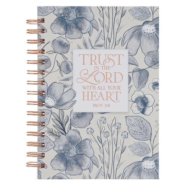 Journal Spiral Blue Floral Trust in the Lord Prov. 3:5