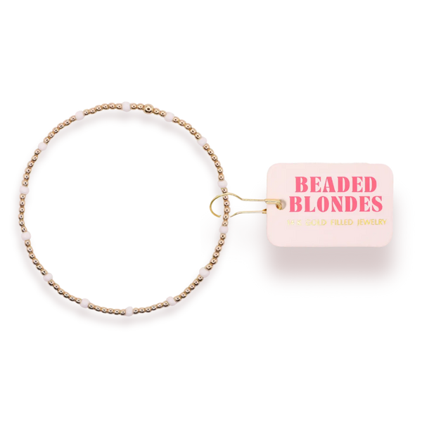 Dainty Poppi White Bracelet-6.75in.
