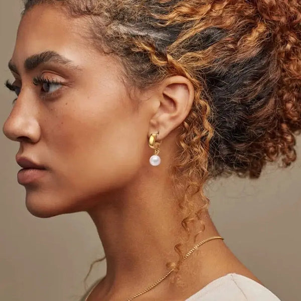 Jax Pearl Huggie Earrings