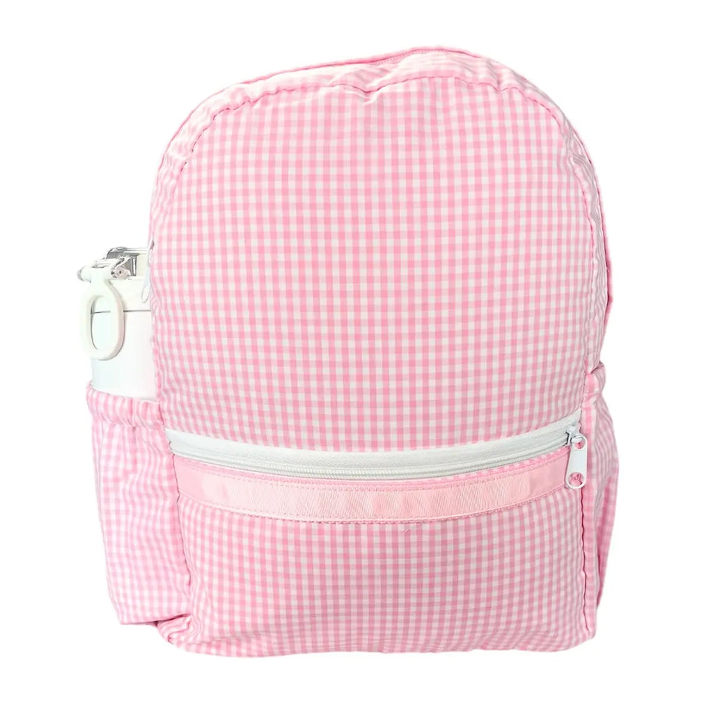 Kid's Pink Gingham Medium Backpack w/ Pocket