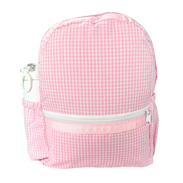 Kid's Pink Gingham Medium Backpack w/ Pocket